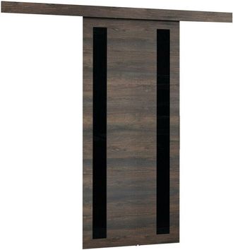 Mirjan24 Mobilier1 - Puerta Corredera Dover 120, Fresno Oscuro + Negro