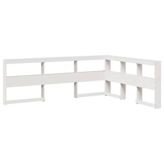 Berkfield Home Bookcase Headboard L-Shaped White 140 cm Solid Wood Pine