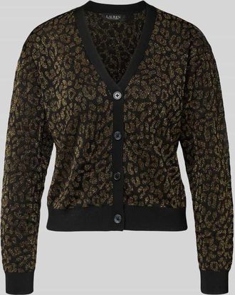Lauren Ralph Lauren Cardigan aus Viskose-Mix Modell PARRIE in Gold Melange, Größe XL