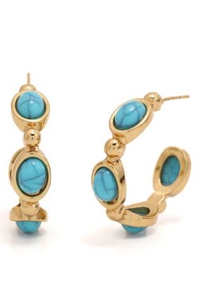 Petit Moments Bari Hoop Earrings in Turquoise at Nordstrom
