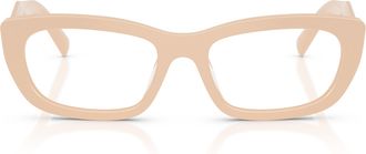 Prada 0pr D09v Rectangular Beige Acetate Sunglasses