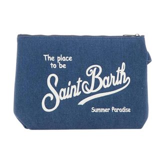 MC2 Saint Barth Clutches, female, Blue, Size: ONE SIZE Aline Denim Pouch