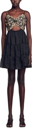 Sandro Mathildana Linen-Blend Dress