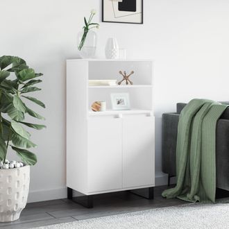 vidaXL Aparador Alto Madera Contrachapada Blanco 60x36x110 Cm Vidaxl