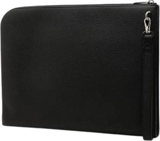 Cartier Pre-owned Must de Portfolio Leren Clutch Tas - Heren - Vintage Clutch - Zwart - ONE Size - Leer - Vintage