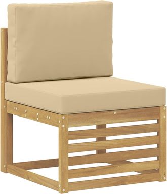 vidaXL Sof&aacute; Intermedio De Exterior Madera De Acacia S&oacute;lida Blanco Vidaxl