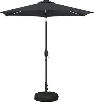 vidaXL Parasol De Jard&iacute;n Con Luces Led Y Base 230 X 230 Cm Poli&eacute;ster Vidaxl