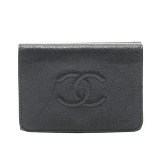 Chanel Pre-owned Wallets, female, Black, Size: ONE SIZE Pre-owned Coco Mark Leather Trifold Wallet