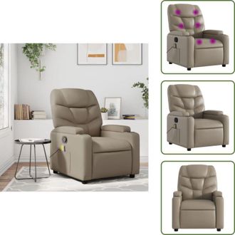 vidaXL Vibrazione - vidaXL Poltrona Massaggiante Reclinabile cappuccino in Similpelle - Seduta comoda