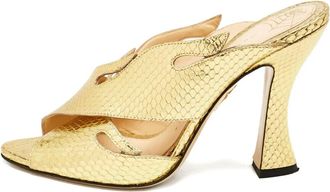 Charlotte Olympia Sandali in pelle di serpente con cut-out 115mm - Giallo