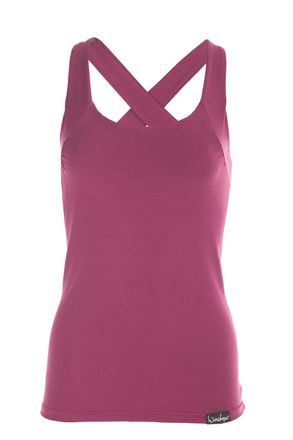 Winshape Sporttop WINSHAPE WVR25, Damen, Gr. XL, lila (berry love), 90% Baumwolle, 10% Elasthan, eckiger Ausschnitt, Tops Sporttop, Cross Back Style