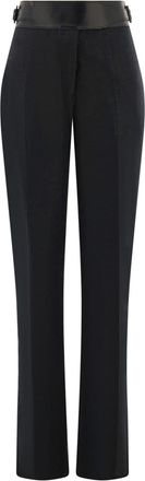 Ferragamo belted tailored linen trousers - women - Linen/Flax/Cotton/Polyester - 42 - Black