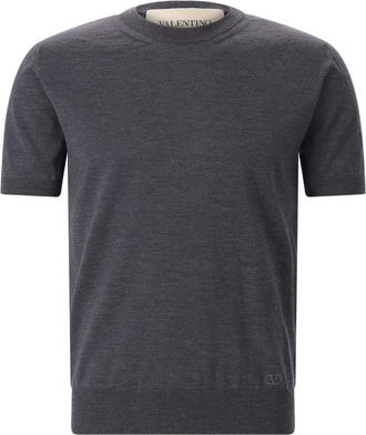 Valentino Tops, Heren, Grijs, XL, Wol, T-shirts