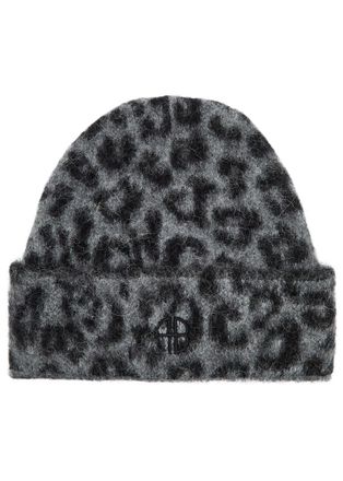 Anine Bing Elia Leopard-intarsia Alpaca-blend Beanie - One Size