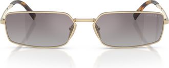 Prada 0pr A60s Gradient Grey Rectangular Sunglasses
