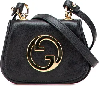 Gucci Portacarte Blondie con tracolla in pelle di vitello 2016-2025 - Nero