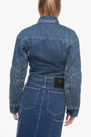 Off-white Denim Jacket MOTORCYCLE Crop Biker Fit Off-White