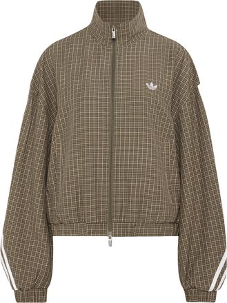 adidas (WMNS) adidas Checks Track Top Asia SIzing Olive Strata Wonder Beige Aurora Coffee LE8306