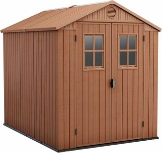 Keter Casetta da Giardino Porta Attrezzi 190x244x221 cmin Evotech+ Keter Darwin 6x8 Marrone