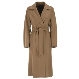 Max Mara Belted Coats, female, Brown, Size: 3XS Long Coat