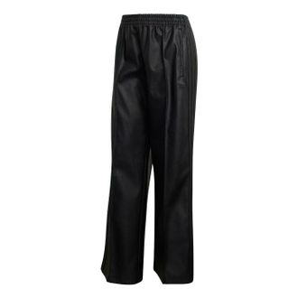 adidas (WMNS) adidas Firebird Loose Pleather Pant Asia Sizing Black KU1806
