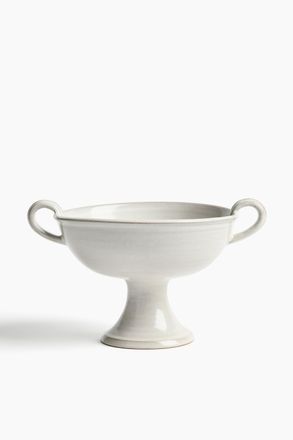 H&M Serviersch&uuml;ssel mit Fuss und reaktiver Glasur - White