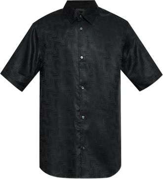 Emporio Armani Camicia con motivo geometrico - Nero