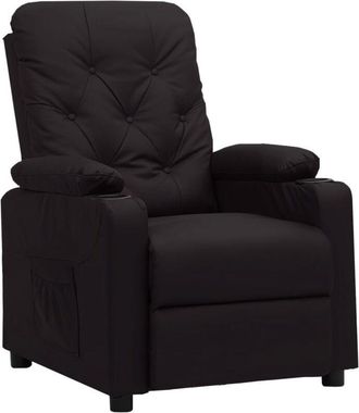vidaXL Sill&oacute;n Reclinable De Cuero Sint&eacute;tico Negro Vidaxl