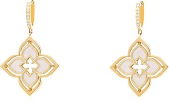 Roberto Coin Roberto Coin 18K Yellow Gold Venetian Princess Pirouette Diamond & Mother Of Pearl Flower Drop Earrings 8883468AYERXP