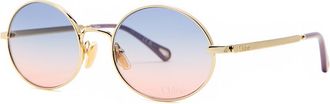 Chlo&eacute; Round-frame Sunglasses - Gold - One Size