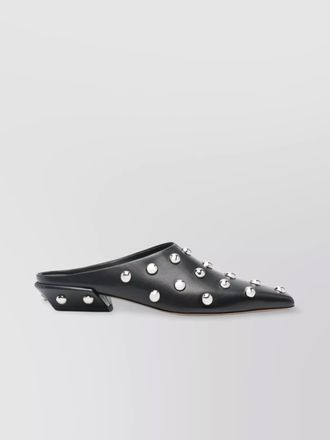 PARIS TEXAS leather studded mules