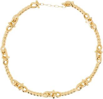 Ferragamo Messing Torchon Haak Ketting - Dames - Kettingen - Geel - ONE Size - Accessoires