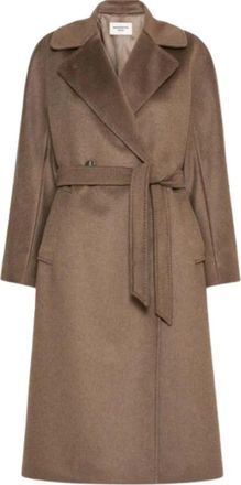Max Mara Abrigo Largo Tipo Bata de Resina - Coats - Mujer - Marr&oacute;n - 2XS