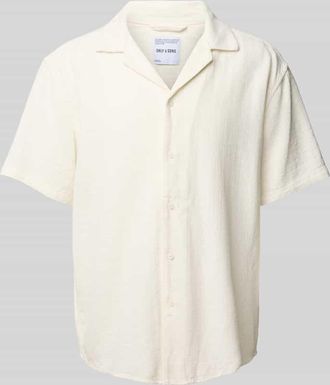 Only & Sons Freizeithemd aus Viskose-Mix mit Leinen-Anteil Modell LATHAM in Offwhite, Größe XXL
