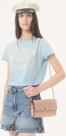 Valentino Garavani Borsa A Tracolla Valentino Garavani Rockstud Spike In Nappa Laminata Donna ROSE CANNELLE UNI