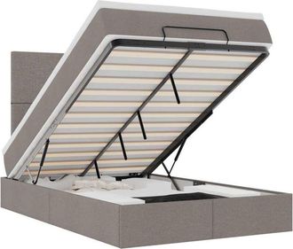 vidaXL Estructura De Cama Otomana Colch&oacute;n Tela Gris Pardo 120x200cm Vidaxl