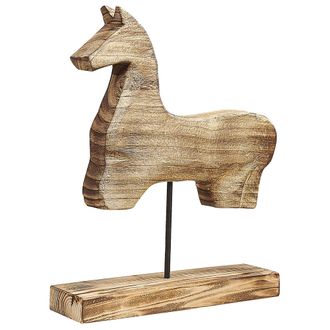 Beliani Beliani - Figura Decorativa Soporte De Madera De Paulownia Ligera Con Forma De Caballo Moderno Colima