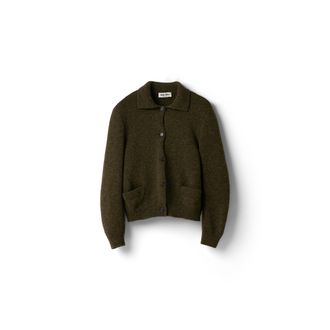Miu Miu Wool Cardigan, Woman, Forest Green, Size 38