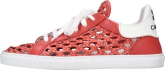 Casadei Schoenen, Dames, Rood, 37 EU, Leer, Leren Sneakers