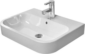 Duravit Duravit Happy D.2 - Lavabo Sobre Encimera, 60x46 Cm, Con 1 Orificio Para Grifer&iacute;a, Con Wondergliss, Blanco Alpino 23156000001