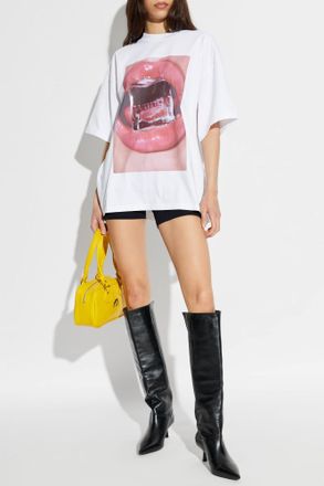 Alexander Wang Oversize T-shirt With Print, Womens, White
