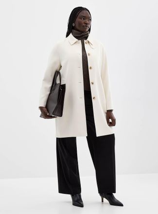 Contemporaine Womens Supple piqu&eacute; texture minimalist cropped trench coat