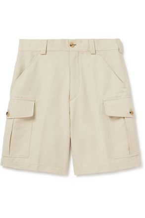 Loro Piana Bizen Wide-Leg Cotton and Linen-Blend Canvas Cargo Shorts