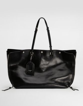 Dolce & Gabbana Atene Calfskin Shopping Bag - Man Shoppers Black Onesize