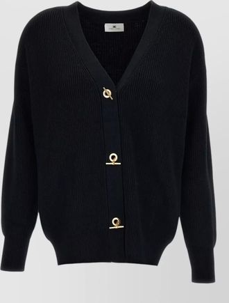 Elisabetta Franchi ribbed v-neck cardigan