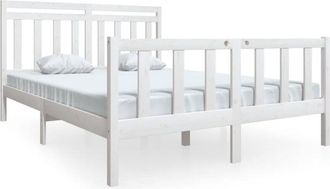 vidaXL Estructura De Cama De Madera Maciza Blanco 150x200 Cm Vidaxl