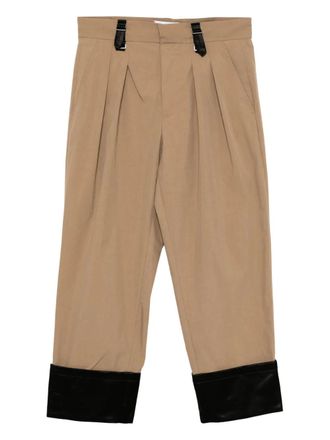 Ports V Luxe contrast trousers - Brown
