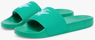 Tommy Hilfiger Womens Embroidered Script Monogram Pool Slide - Jade Wink - US 6.5 / EU 37