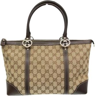 Gucci Pre-owned Handbags, female, Beige, Size: ONE SIZE Pre-owned 257069 Tote Bag