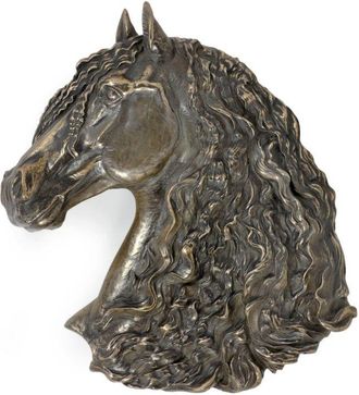 OEM Caballo Fris&oacute;n: Estatuilla De Caballo Exclusiva Para La Pared, Dise&ntilde;o Interior De Lujo, Edici&oacute;n &Uacute;nica De Figuras Art-dog